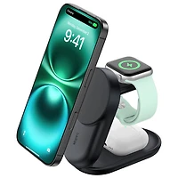 Belkin 3-in-1 25W Qi2 Wireless Charging Station with MagSafe - Black