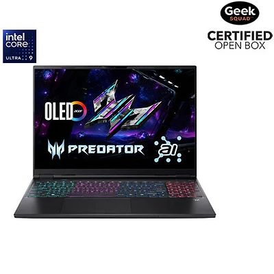 Boîte ouverte - Portable de jeu de 16 po Predator Helios Neo S d'Acer - Noir volcanique (Core Ultra 9-275HX d'Intel/SSD 1 To/RAM 32 Go/GeForce RTX 5070TI)