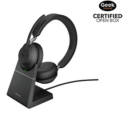 Open Box - Jabra Evolve2 65 USB-A MS Stereo with Charging Stand - Black