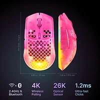 Souris de jeu Bluetooth de 26 000 ppp Aerox 3 de 2e génération de SteelSeries - Magenta