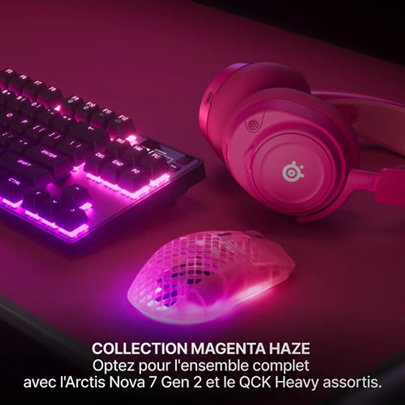 Souris de jeu Bluetooth de 26 000 ppp Aerox 3 de 2e génération de SteelSeries - Magenta