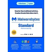 Malwarebytes Premium (PC/Mac) - 5 Devices - 1 Year - Digital Download