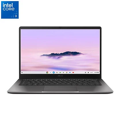 Portable Chromebook Plus CX14 de 14 po d'ASUS - Gris pierre (Core 3-N355 d'Intel/eMMC 128 Go/RAM 8 Go/ChromeOS)