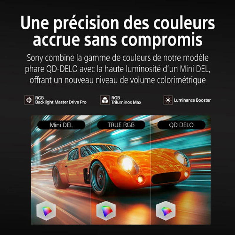 Téléviseur Google DEL RGB véritable UHD 4K 120 Hz avec Gemini XR70M2 de 75 po BRAVIA 7 II de Sony (K75XR70M2) - 2026 - Idéal pour les films et les jeux