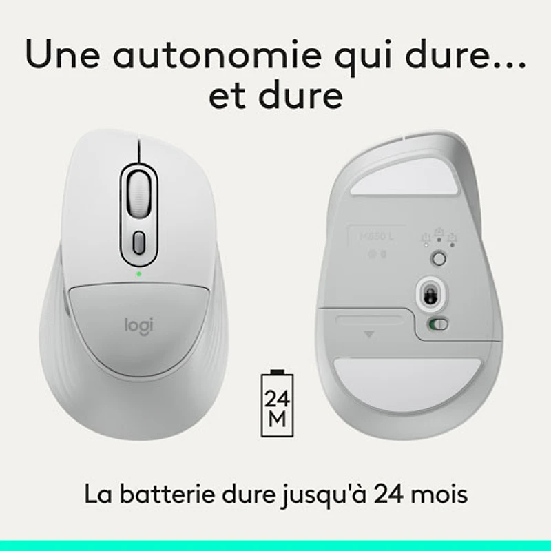 Logitech Signature Comfort Plus M850 L Bluetooth Optical Mouse - White
