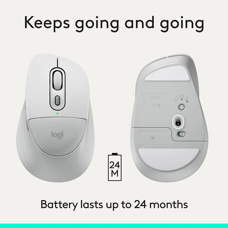 Logitech Signature Comfort Plus M850 L Bluetooth Optical Mouse - White