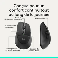 Souris optique Bluetooth Signature Comfort Plus M850 L de Logitech - Noir