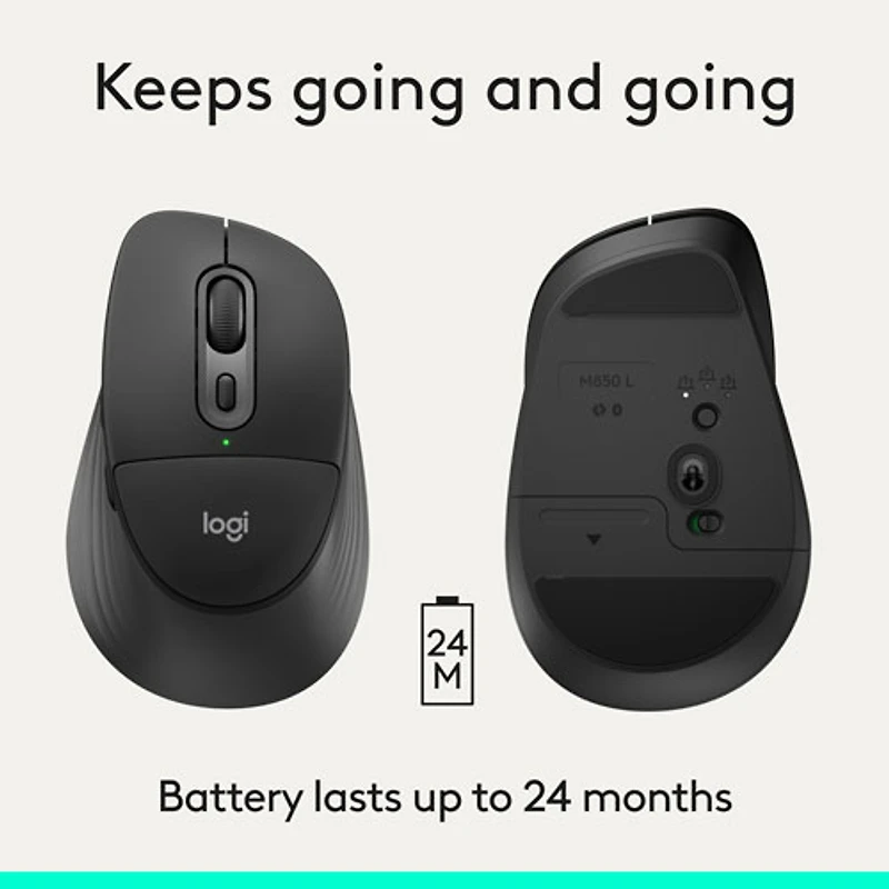 Souris optique Bluetooth Signature Comfort Plus M850 L de Logitech - Noir