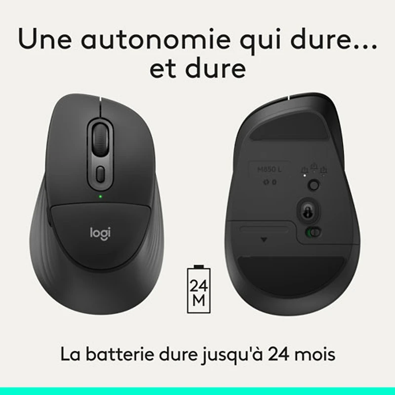 Souris optique Bluetooth Signature Comfort Plus M850 L de Logitech - Noir