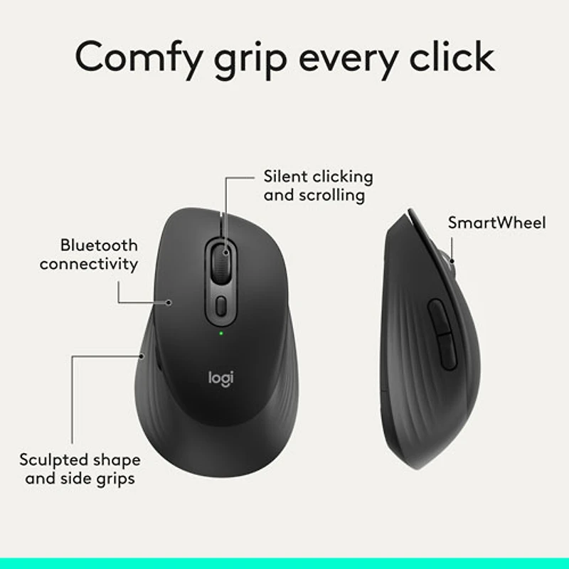 Logitech Signature Comfort M840 L Bluetooth Optical Mouse - Black