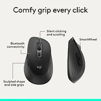 Logitech Signature Comfort M840 L Bluetooth Optical Mouse - Black