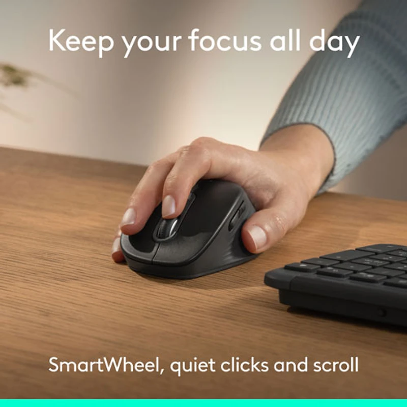 Logitech Signature Comfort M840 L Bluetooth Optical Mouse - Black