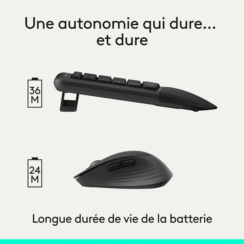Ensemble clavier et souris optique avancés Bluetooth Comfort Plus MK880 de Logitech - Français