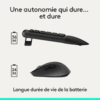 Ensemble clavier et souris optique avancés Bluetooth Comfort Plus MK880 de Logitech - Français