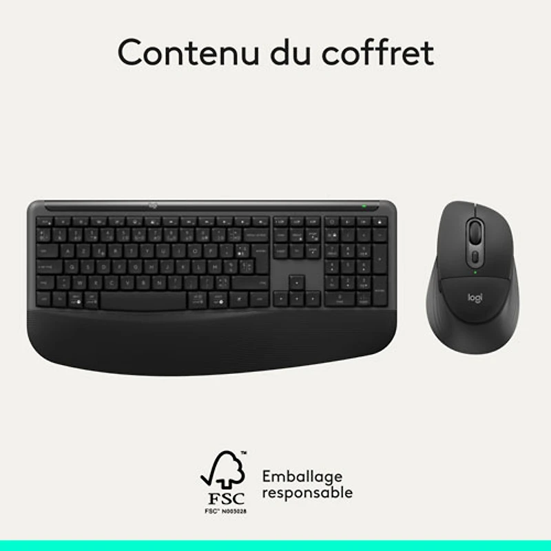 Ensemble clavier et souris optique avancés Bluetooth Comfort Plus MK880 de Logitech - Français