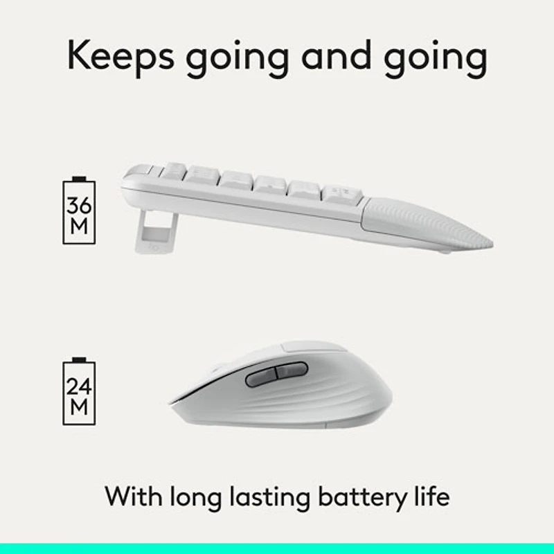 Logitech Comfort Plus MK880 Bluetooth Advanced Optical Tracking Keyboard & Mouse Combo - White - English
