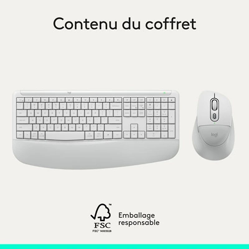 Logitech Comfort Plus MK880 Bluetooth Advanced Optical Tracking Keyboard & Mouse Combo - White - English