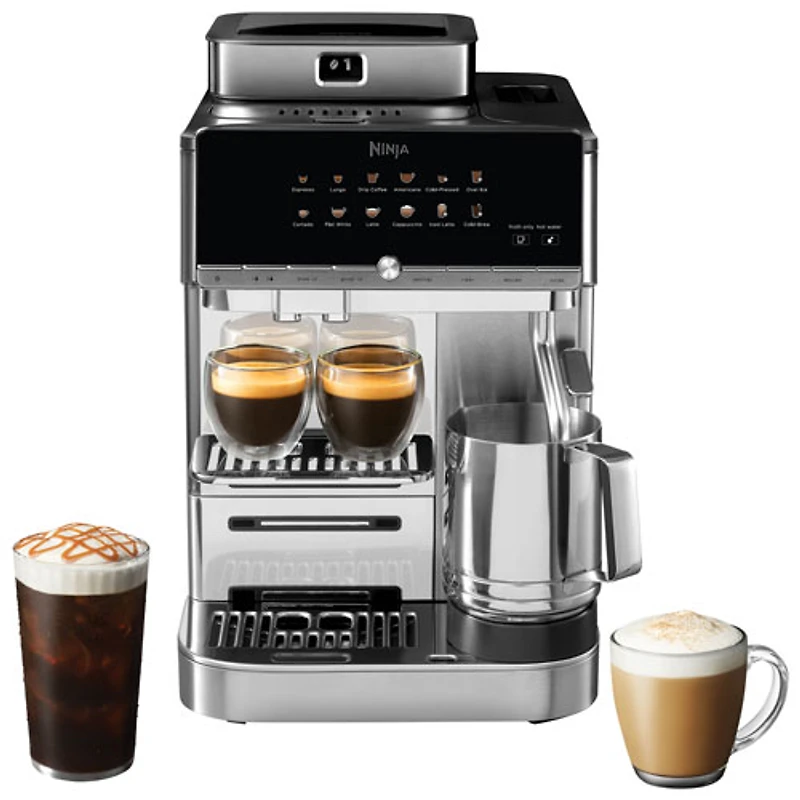 Machine à espresso entièrement automatique AutoBarista Pro de Ninja - Acier inoxydable