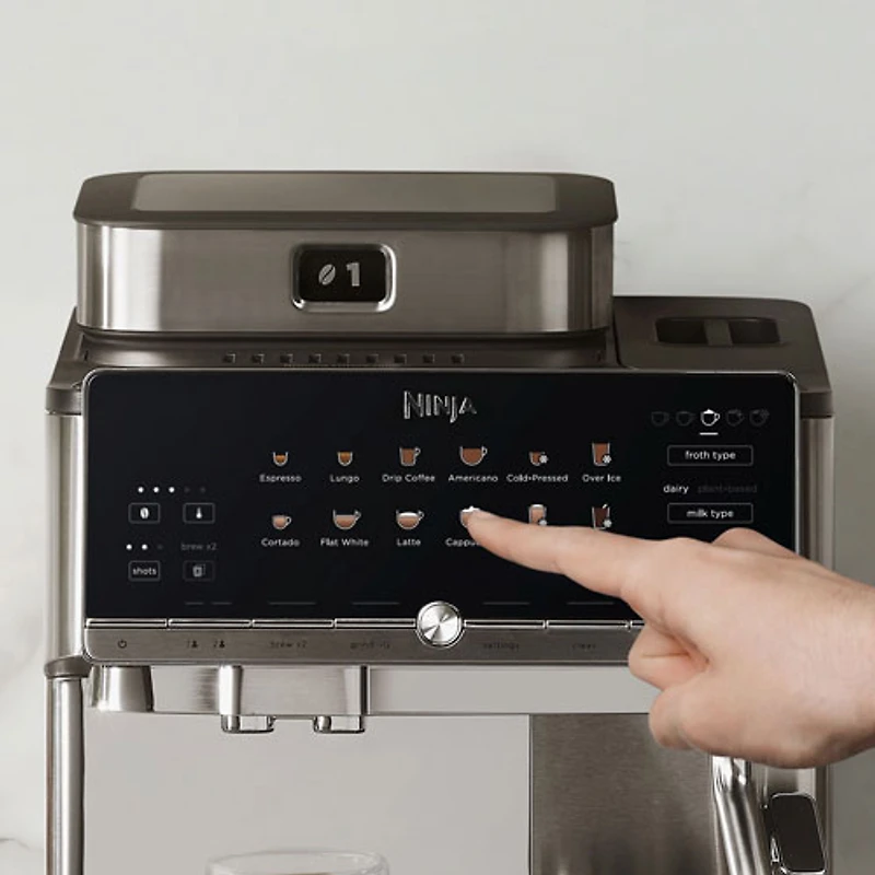 Machine à espresso entièrement automatique AutoBarista Pro de Ninja - Acier inoxydable