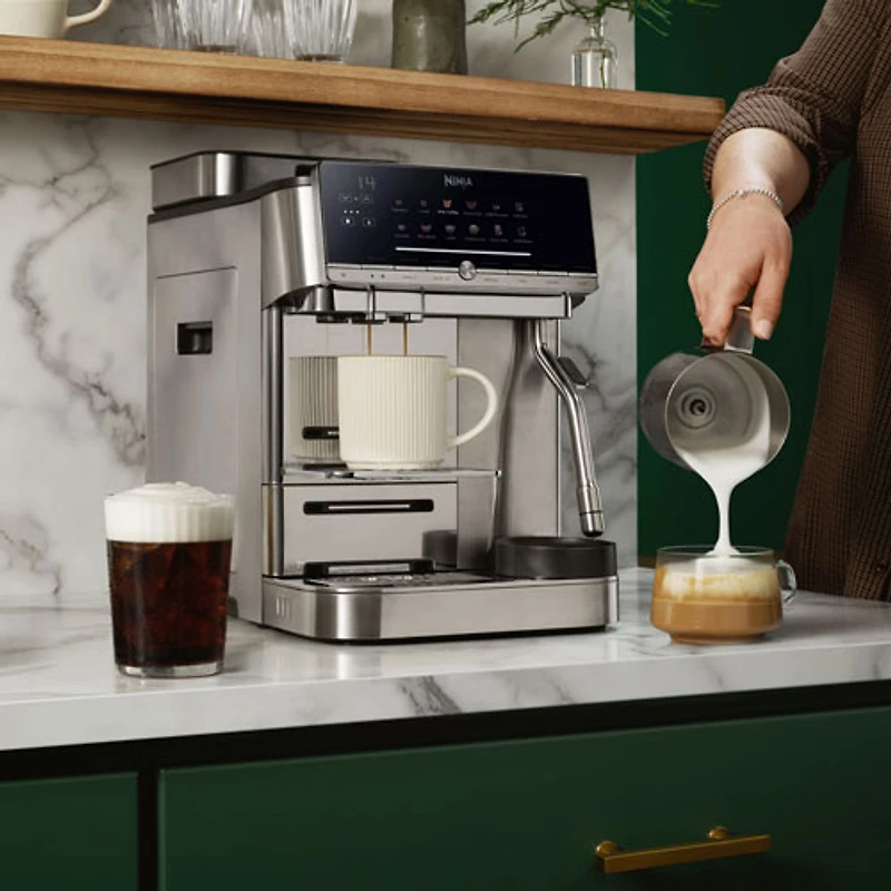 Machine à espresso entièrement automatique AutoBarista Pro de Ninja - Acier inoxydable