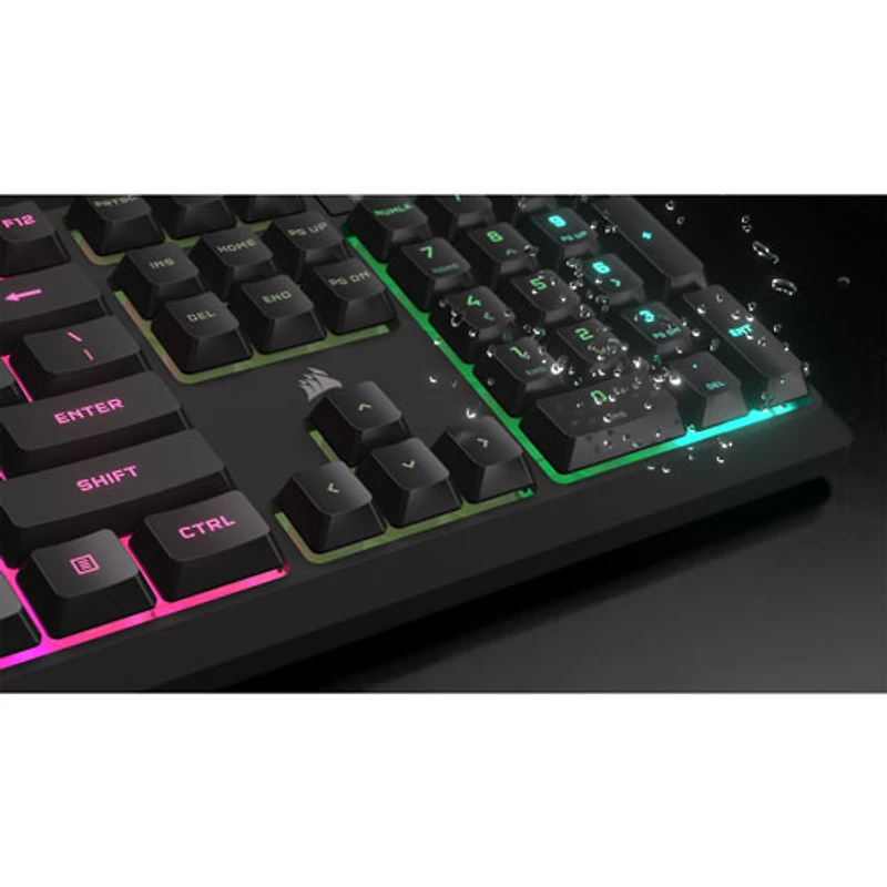 Clavier de jeu pleine grandeur rétroéclairé à membrane linéaire K55 Core de Corsair - Anglais