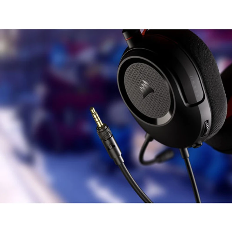 Casque de jeu HS35 v2 de Corsair - Noir/Rouge