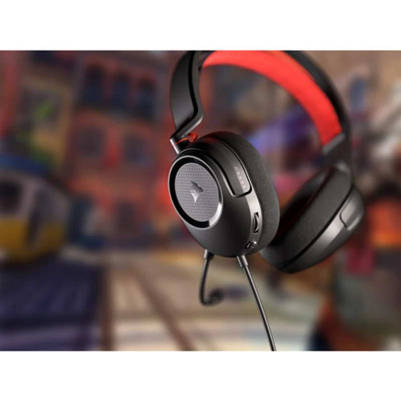 Casque de jeu HS35 v2 de Corsair - Noir/Rouge