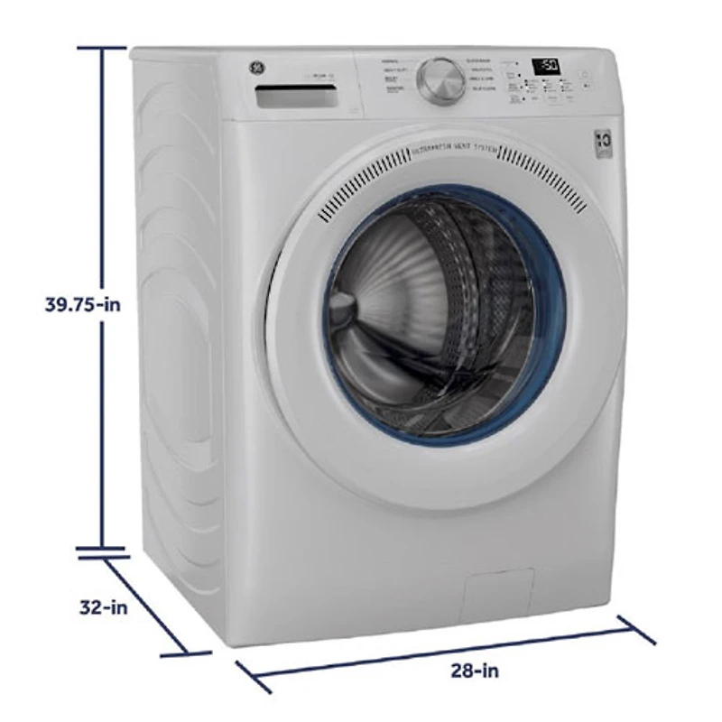 GE 5.3 Cu. Ft. High Efficiency Front Load Washer (GFW350SSYWW) - White