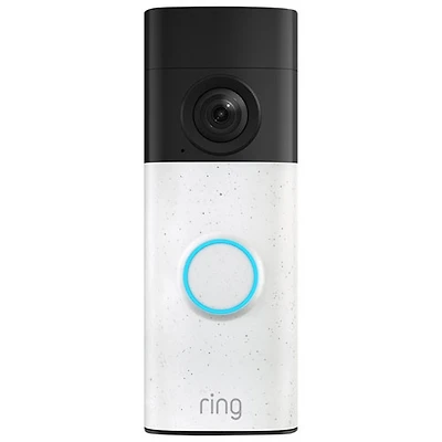 Sonnette vidéo sans fil à batterie de Ring (2e génération) - Blanc tacheté