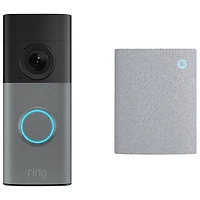 Ring Doorbell (Wired) Wi-Fi Video Doorbell with Chime - Speckled Grey