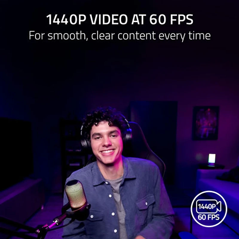 Razer Kiyo V2 X 1440P 60FPS Full HD Streaming Webcam - Black