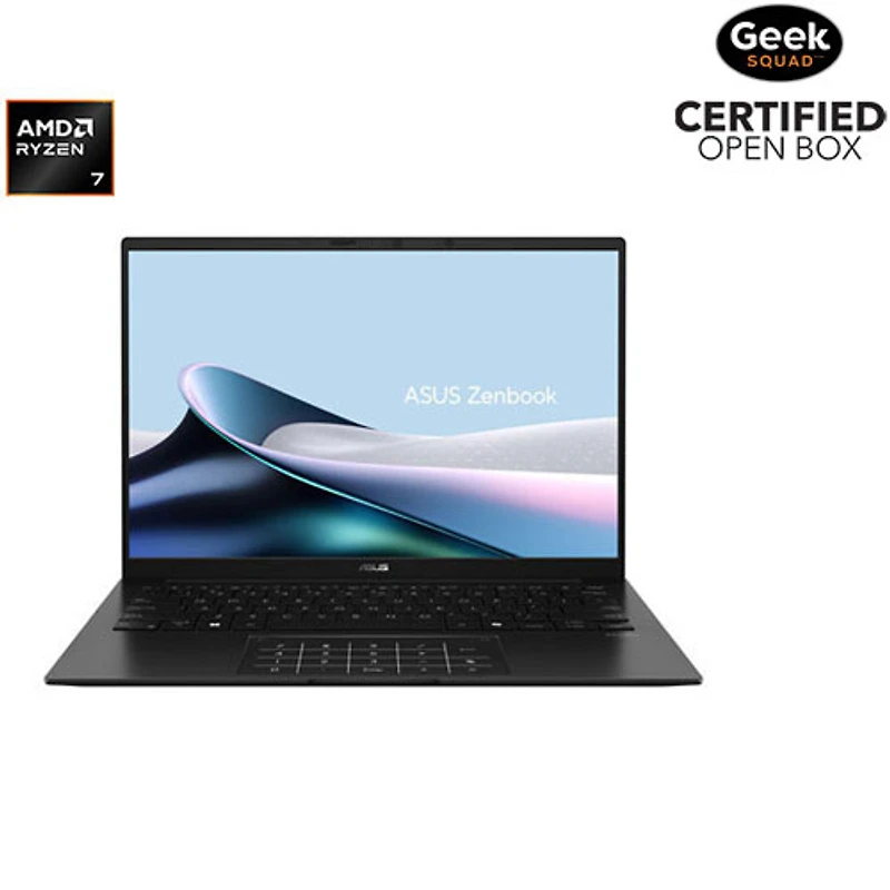 Boîte ouverte - Portable DELO 14 po Zenbook 14 d'ASUS - Noir jade (Ryzen AI 7 445 d'AMD/RAM 16 Go/SSD 1 To/Windows 11 Famille)