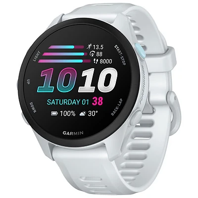 Montre intelligente de course de 43 mm Forerunner 70 de Garmin avec GPS - Blanc