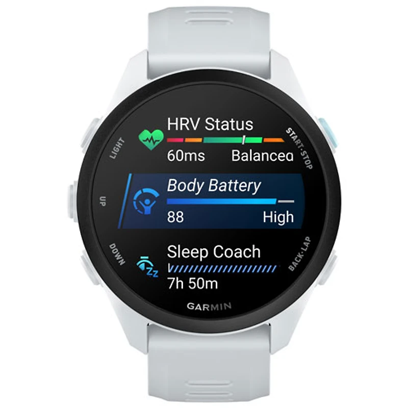 Montre intelligente de course de 43 mm Forerunner 70 de Garmin avec GPS - Blanc