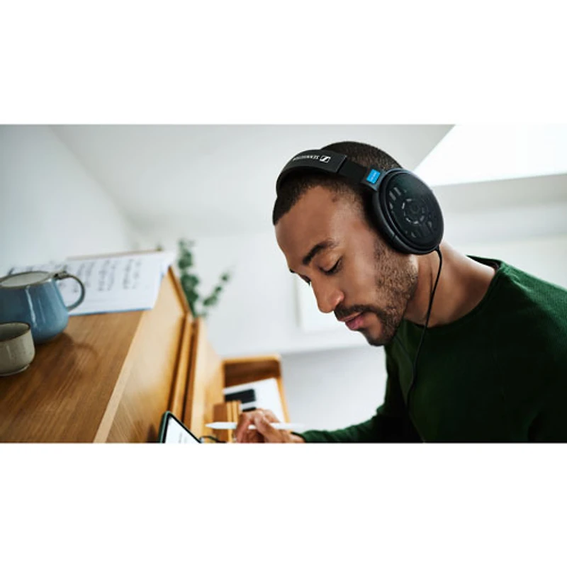 Casque d'écoute avec fil à dos ouvert HD 600 pour audiophile de Sennheiser - Noir