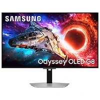 Moniteur de jeu DELO 32 po UHD 4K 240 Hz 0,03 ms GÀG G-Sync FreeSync Odyssey G8 de Samsung (LS32HG802SNXZA) - Argenté