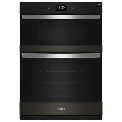 Open Box -Whirlpool 30" 6.4 Cu Ft True Convection Electric Combination Wall Oven -Black Stainless -Scratch & Dent
