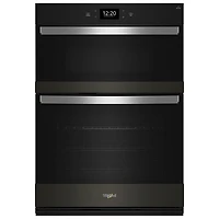 Open Box -Whirlpool 30" 6.4 Cu Ft True Convection Electric Combination Wall Oven -Black Stainless -Scratch & Dent