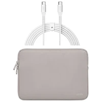 LOGiiX Vibrance Neo 13" MacBook Sleeve with USB-C to USB-C Cable - Silver