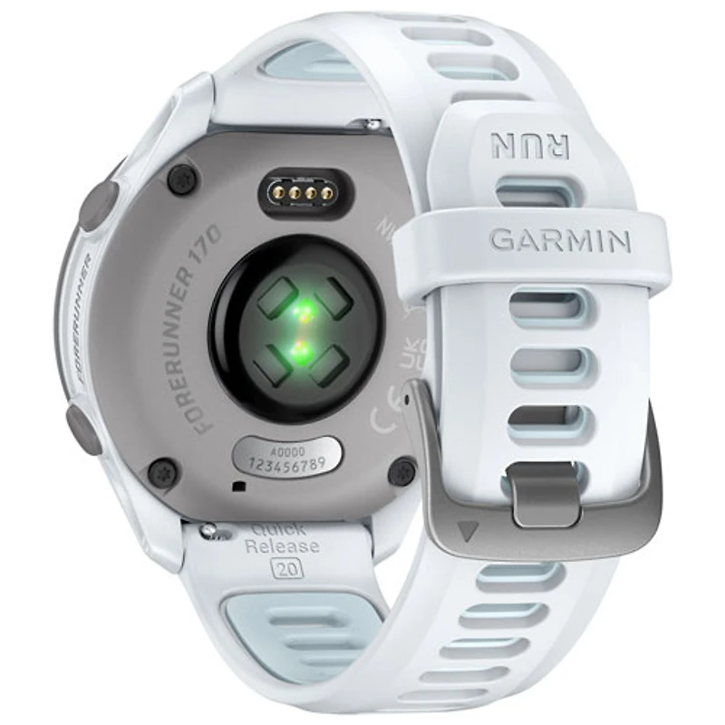 Garmin Forerunner 170 Music AMOLED Bluetooth GPS Running Smartwatch - White / Cloud Blue