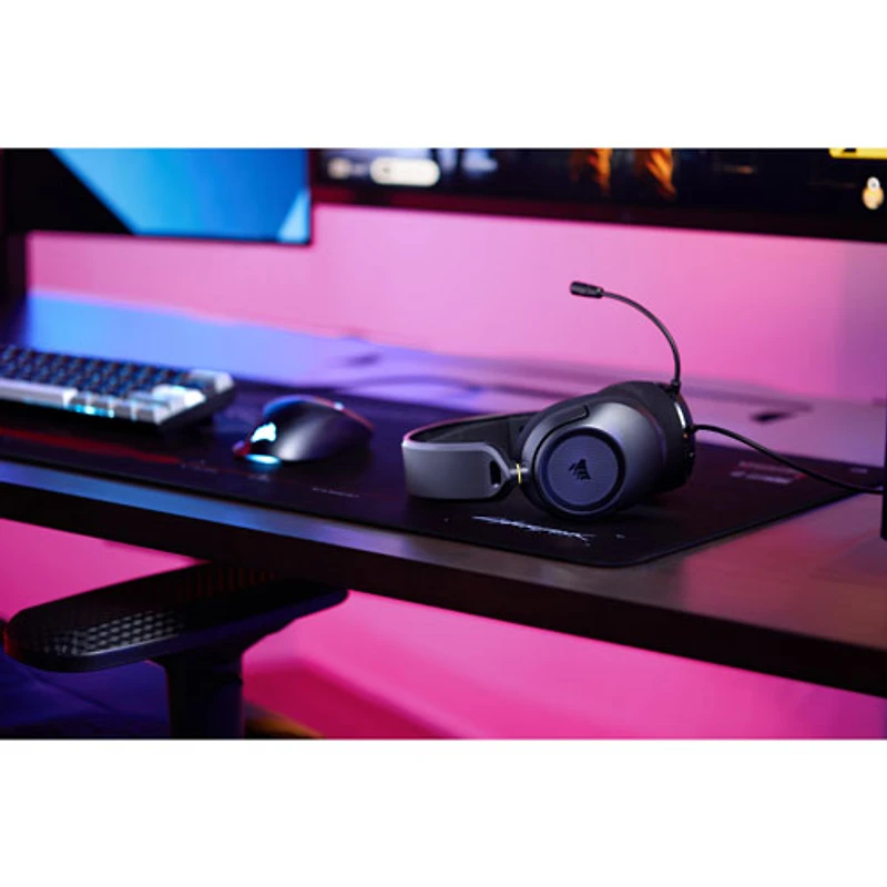 Casque de jeu HS35 v3 de Corsair pour PC/Mac/PlayStation/Switch - Carbone