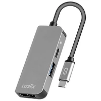 Concentrateur USB-C à ports multiples 3-en-1 avec Power Delivery de LOGiiX (LGX-13887) - Gris graphite