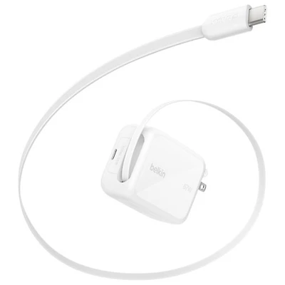 Belkin 67W USB-C GaN Wall Charger with 1m Retractable USB-C Cable