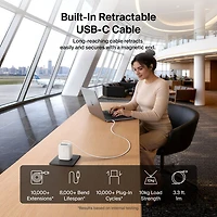 Belkin 67W USB-C GaN Wall Charger with 1m Retractable USB-C Cable