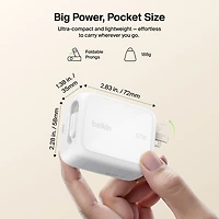 Belkin 67W USB-C GaN Wall Charger with 1m Retractable USB-C Cable
