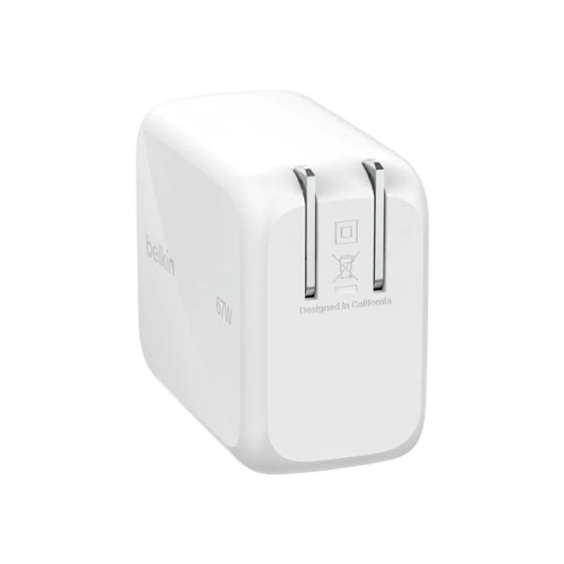 Belkin 67W USB-C GaN Wall Charger with 1m Retractable USB-C Cable