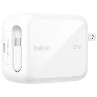 Belkin 67W USB-C GaN Wall Charger with 1m Retractable USB-C Cable