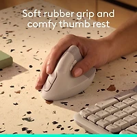 Logitech Lift Vertical Ergonomic Wireless Mouse - Sand