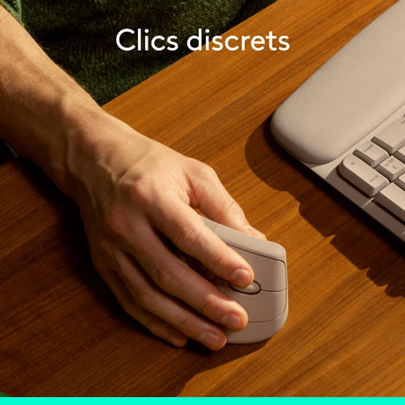 Logitech Lift Vertical Ergonomic Wireless Mouse - Sand