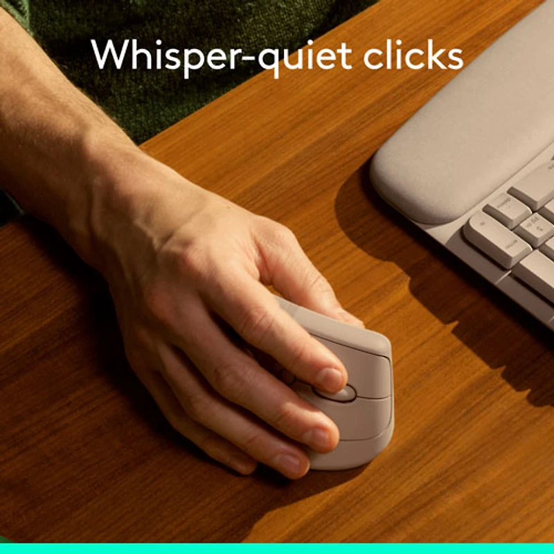 Logitech Lift Vertical Ergonomic Wireless Mouse - Sand